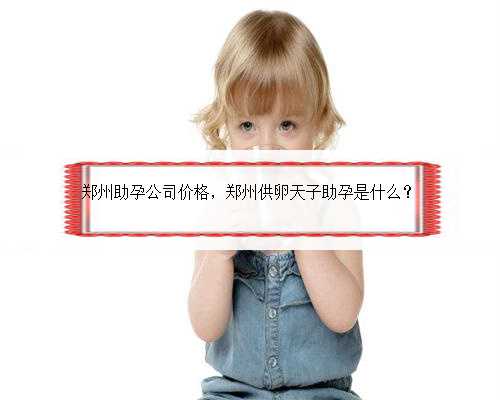 郑州助孕公司价格，郑州供卵天子助孕是什么？